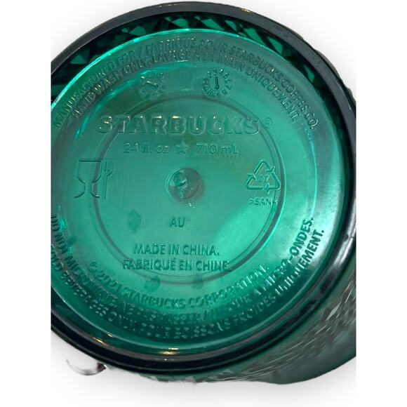 Starbucks Holiday 2021 Green Emerald Jeweled 24 oz Tumbler  (No lid) - Picture 3 of 8
